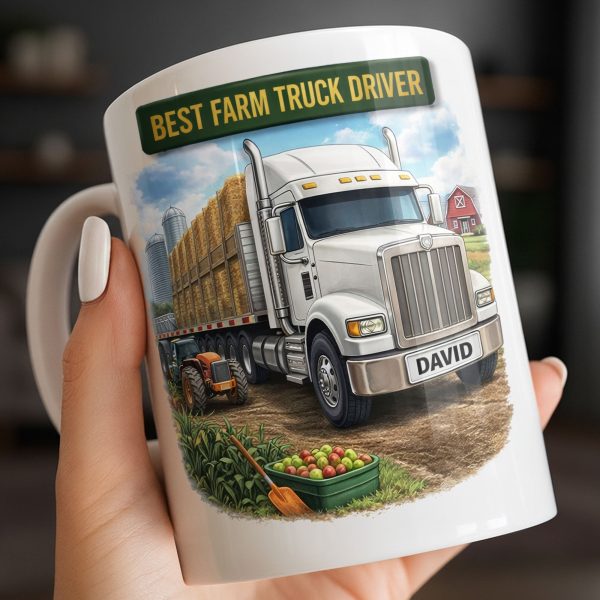 Best Farm Truck Driver With Classic Truck Design - Personalized Custom Coffee Mug - FARM036_MG