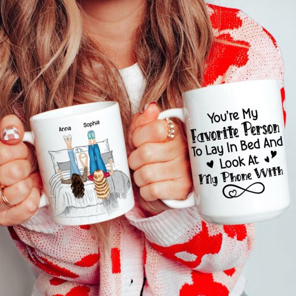 Best Friend, You're My Favorite Person, Personalized Mug, Friends Lying Feet Up Mug, Gift For Friends