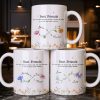 Best Friends, Lifes True Treasures, Flowers And Butterflies - Personalized Custom Coffee Mug - BST515_MG