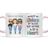 Best Friends Not Sisters By Blood But Sisters By Heart - Gift For BFF And Sibling - Personalized Custom Accent Mug