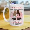Best Friends White Ceramic Mug Personalized for Two Friends That Become Family, Cute Everyday Coffee Gift