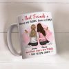 Best Friends White Ceramic Mug Personalized for Two Friends That Become Family, Cute Everyday Coffee Gift