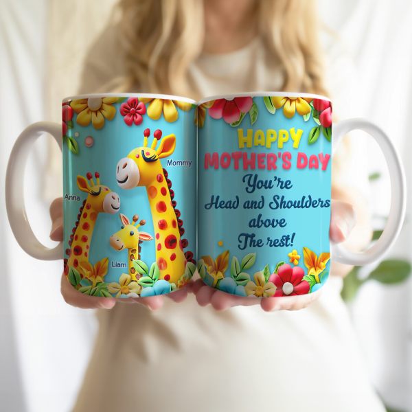Best Giraffe Mom Above The Rest Mug - Personalized Gifts For Mom 01QHPU080425