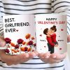 Best Girlfriend Boyfriend Ever Custom Birth Flower - Personalized Mug - Valentine's Day Gift for Her, for Him
