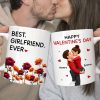 Best Girlfriend Boyfriend Ever Custom Birth Flower - Personalized Mug - Valentine's Day Gift for Her, for Him