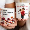 Best Girlfriend Boyfriend Ever Custom Birth Flower - Personalized Mug - Valentine's Day Gift for Her, for Him