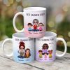 Best Grandma Ever Doll Grandma & Kid Watercolor Personalized Mug