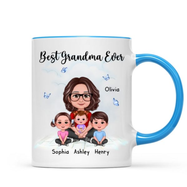 Best Grandma Ever Sitting Crossed Legs Personalized Mug