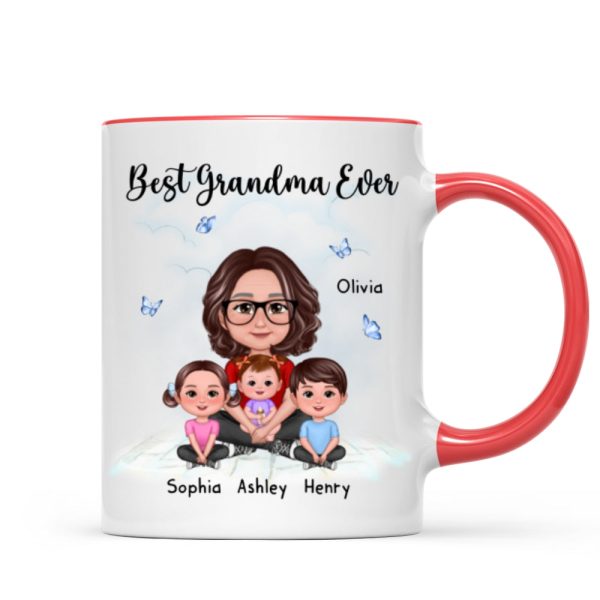 Best Grandma Ever Sitting Crossed Legs Personalized Mug