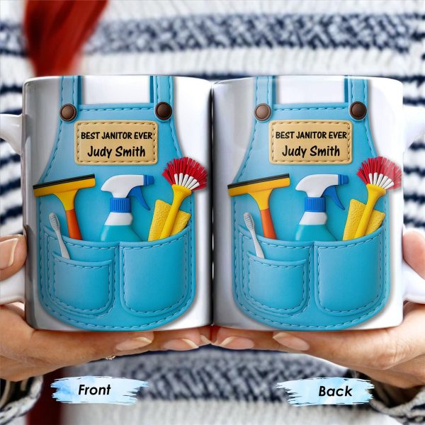 Best Janitor Ever With Janitorial Tools - Personalized Custom Coffee Mug - JBS003_MG