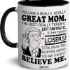 Best Mom Coffee Mug Gift for Mom from Daughter Son Kids Husband, Birthday Mother's Day Christmas Gift Idea