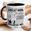 Best Mom Coffee Mug Gift for Mom from Daughter Son Kids Husband, Birthday Mother's Day Christmas Gift Idea