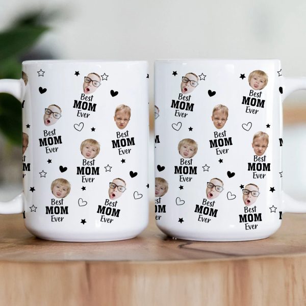 Best Mom Ever Custom Kids' Faces - Personalized Photo Mug