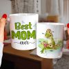 Best Mom Ever Personalized Coffee Mug, Gift For Mom, Cute Frog Mom and Kids Mug