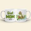 Best Mom Ever Personalized Coffee Mug, Gift For Mom, Cute Frog Mom and Kids Mug