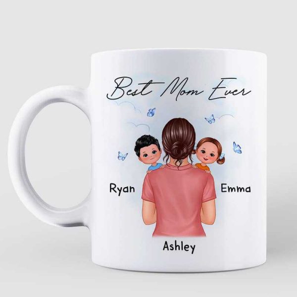 Best Mom Grandma Ever Kids On Shoulder Personalized Mug