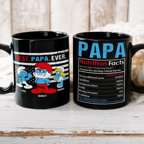 Best Papa Ever Gift 01DNPO210423 Personalized Family Black Mug