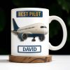Best Pilot Airplane Design - Personalized Custom Coffee Mug - FAM373_MG
