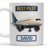 Best Pilot Airplane Design - Personalized Custom Coffee Mug - FAM373_MG