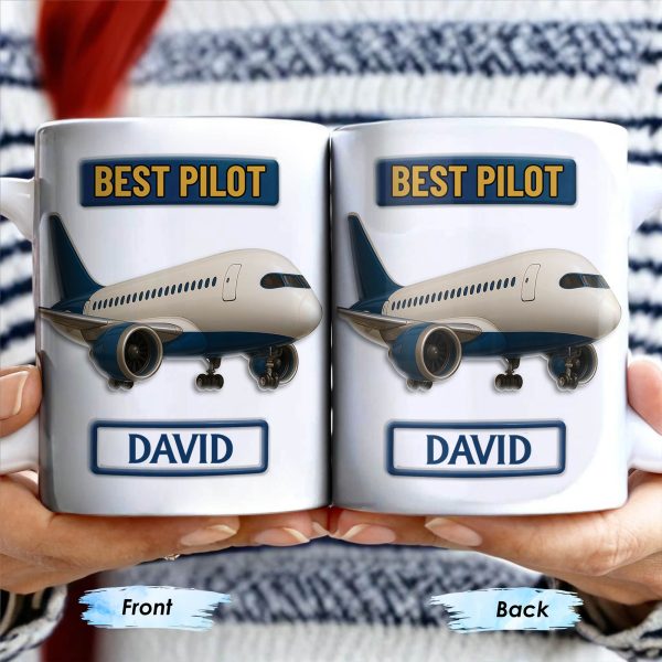 Best Pilot Airplane Design - Personalized Custom Coffee Mug - FAM373_MG