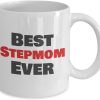 Best Stepmom Ever Coffee Mug Appreciation Gift for Stepmother, Gift for Stepmom from Stepdaughter Stepson Kids Husband, Birthday Mothers Day Christmas Gift