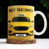 Best Taxi Driver With Yellow Taxi Design - Personalized Custom Coffee Mug - FAM367_MG