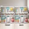Best Teacher Ever With School Supplies Design - Personalized Custom Coffee Mug - TEACH068_MG