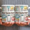 Best Teacher Ever With School Supplies Design - Personalized Custom Coffee Mug - TEACH068_MG
