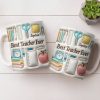Best Teacher Ever With School Supplies Design - Personalized Custom Coffee Mug - TEACH068_MG