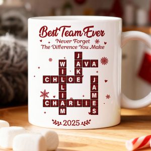 Best Team Ever Crossword - Personalized Mug - Christmas Gift for Co-worker