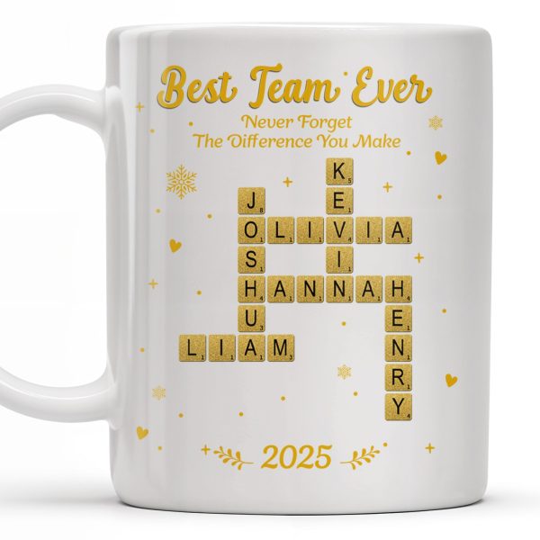 Best Team Ever For Office Members With Scrabble Design - Personalized Custom Coffee Mug - COL117_MG