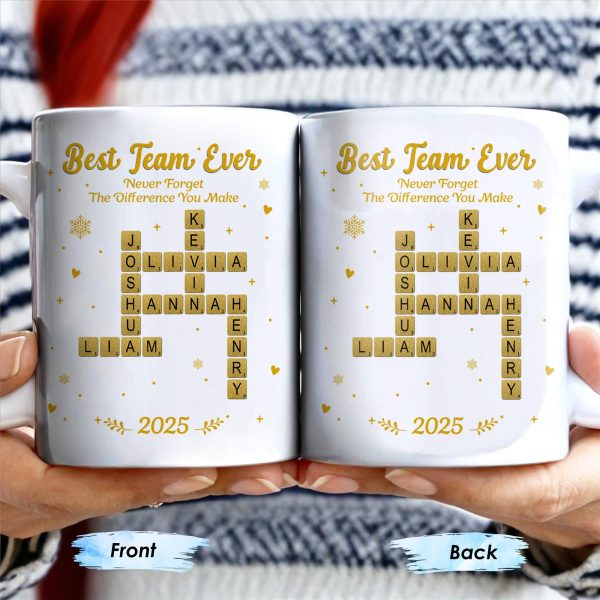 Best Team Ever For Office Members With Scrabble Design - Personalized Custom Coffee Mug - COL117_MG