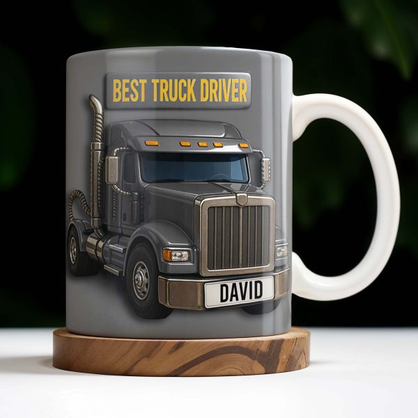 Best Truck Driver, Featuring A Classic Truck - Personalized Custom Coffee Mug - FAM335_MG