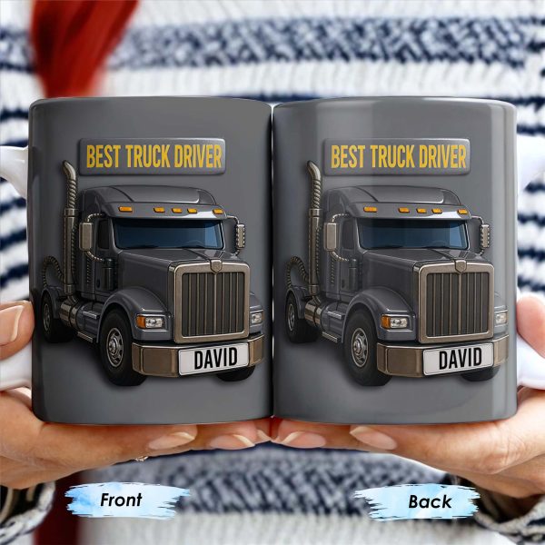 Best Truck Driver, Featuring A Classic Truck - Personalized Custom Coffee Mug - FAM335_MG