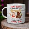 Bestie You Are Stuck With Me Forever - Personalized Marble Mug