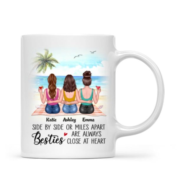 Besties At Heart Besties Sisters Back View Personalized Mug