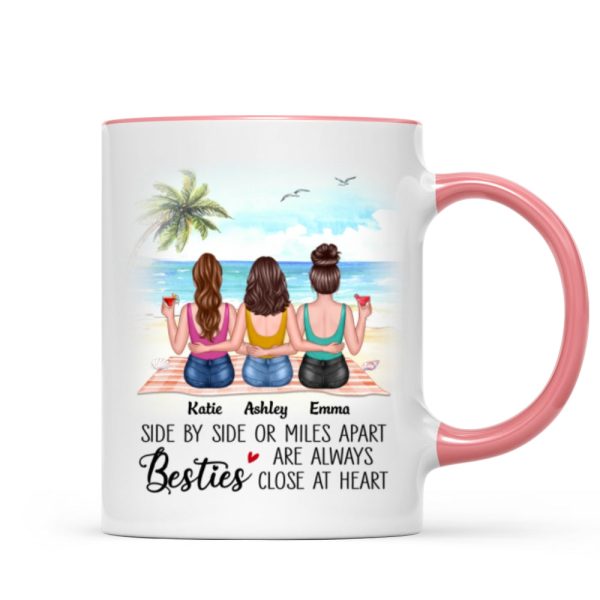 Besties At Heart Besties Sisters Back View Personalized Mug