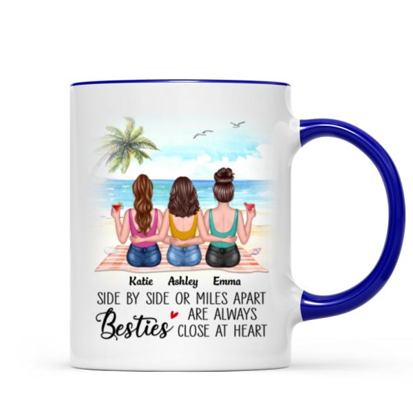 Besties At Heart Besties Sisters Back View Personalized Mug