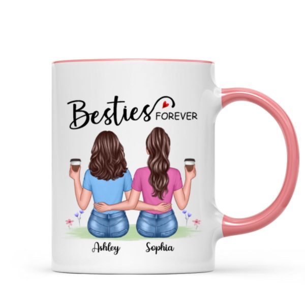 Besties Forever Besties Sisters Back View Personalized Mug