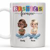 Besties Forever, Cartoon Characters - Personalized Custom Coffee Mug - BST164_MG