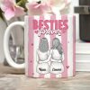 Besties Forever Ceramic Mug, Personalized Coffee Mug for Best Friend or Sister, Sweet Hug Illustration Unique Gift