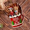 Besties Forever Christmas Mug With Trees And Snowflakes - Personalized Custom Acrylic Ornament, Christmas Gift - BST442_ACO