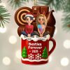 Besties Forever Christmas Mug With Trees And Snowflakes - Personalized Custom Acrylic Ornament, Christmas Gift - BST442_ACO