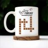 Besties Forever Connected By Heart Mug With Heart And Scrabble Tiles - Personalized Custom Coffee Mug - BST127_MG