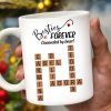 Besties Forever Connected By Heart Mug With Heart And Scrabble Tiles - Personalized Custom Coffee Mug - BST127_MG