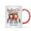 Besties Forever Watercolor Girls Personalized Mug - Gift For Besties, Gift For Sisters