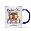 Besties Forever Watercolor Girls Personalized Mug - Gift For Besties, Gift For Sisters