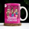 Besties Forever With Cartoon Figures And Stars - Personalized Custom Coffee Mug - BST227_MG