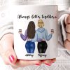 Besties Modern Girls Back View Standing Personalized Mug
