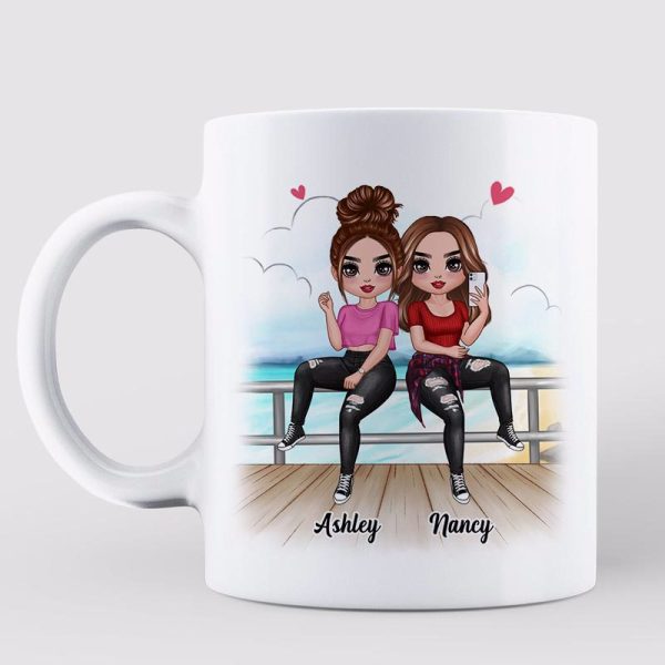 Besties On Beach Best Friend Forever Personalized Mug